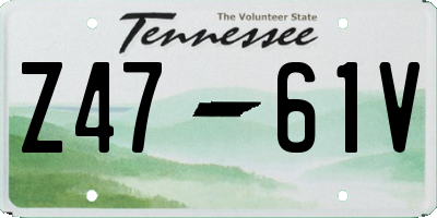 TN license plate Z4761V
