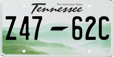 TN license plate Z4762C