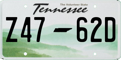 TN license plate Z4762D