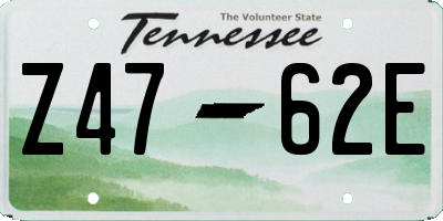 TN license plate Z4762E