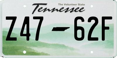TN license plate Z4762F