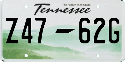 TN license plate Z4762G