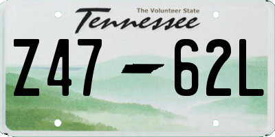 TN license plate Z4762L