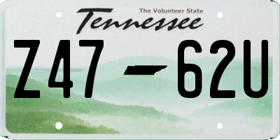 TN license plate Z4762U