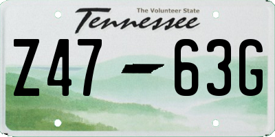 TN license plate Z4763G