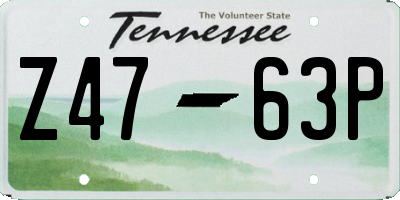TN license plate Z4763P