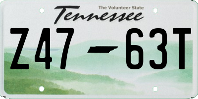 TN license plate Z4763T