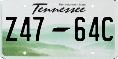 TN license plate Z4764C