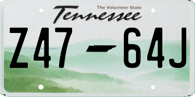 TN license plate Z4764J