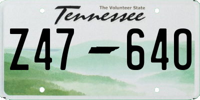 TN license plate Z4764O