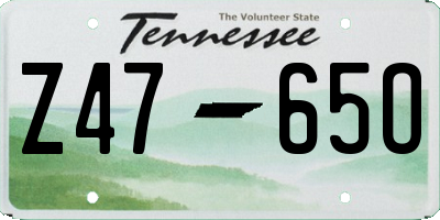 TN license plate Z4765O