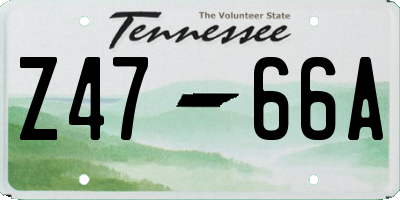 TN license plate Z4766A