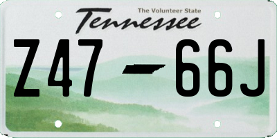 TN license plate Z4766J