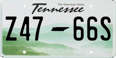 TN license plate Z4766S