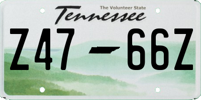 TN license plate Z4766Z