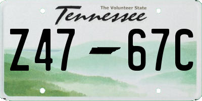 TN license plate Z4767C
