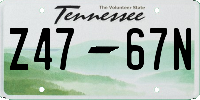 TN license plate Z4767N
