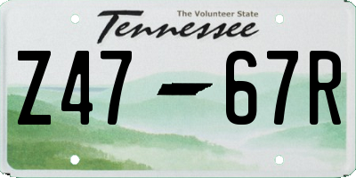 TN license plate Z4767R