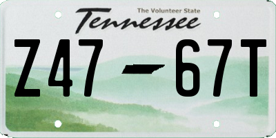 TN license plate Z4767T