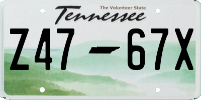 TN license plate Z4767X