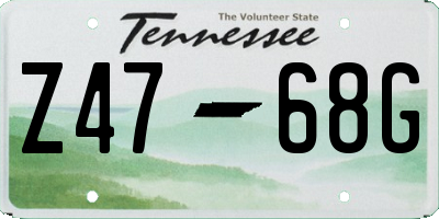 TN license plate Z4768G