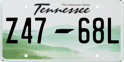 TN license plate Z4768L