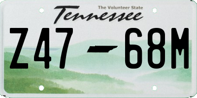 TN license plate Z4768M