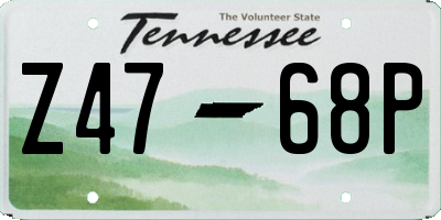TN license plate Z4768P