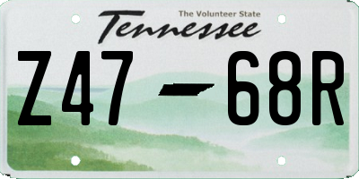 TN license plate Z4768R