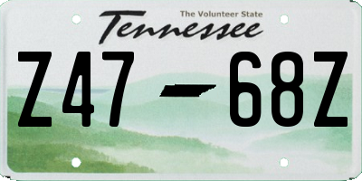 TN license plate Z4768Z