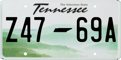 TN license plate Z4769A