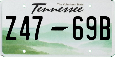 TN license plate Z4769B