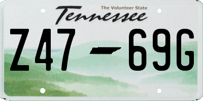 TN license plate Z4769G