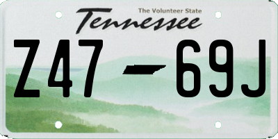 TN license plate Z4769J