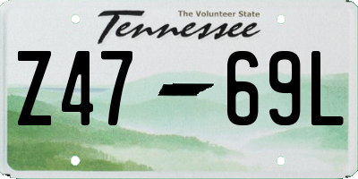 TN license plate Z4769L
