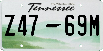 TN license plate Z4769M