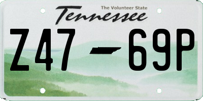 TN license plate Z4769P