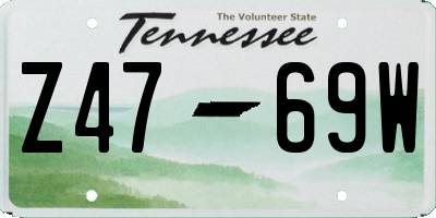 TN license plate Z4769W