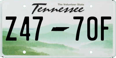 TN license plate Z4770F
