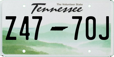 TN license plate Z4770J