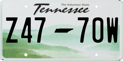 TN license plate Z4770W