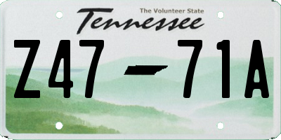 TN license plate Z4771A