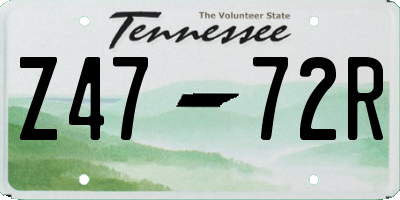 TN license plate Z4772R