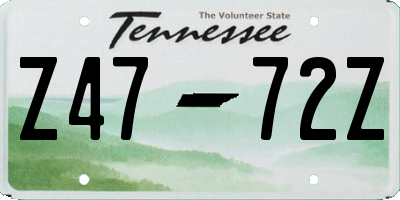 TN license plate Z4772Z