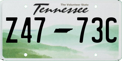 TN license plate Z4773C
