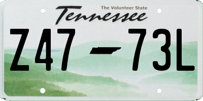 TN license plate Z4773L