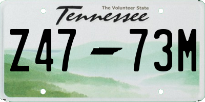 TN license plate Z4773M