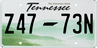 TN license plate Z4773N