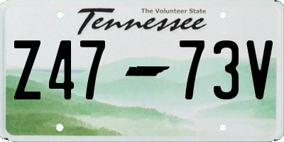 TN license plate Z4773V