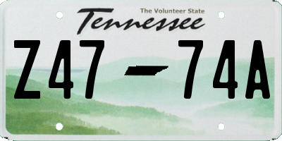 TN license plate Z4774A